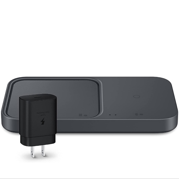 Samsung 15W Wireless Charger Duo w/ USB C Cable Black New - Picture 1 of 5